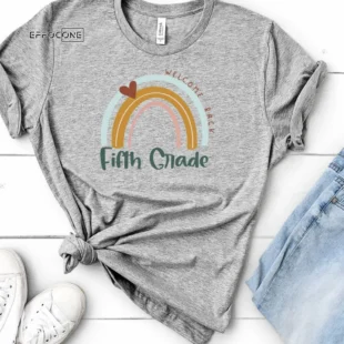 Fifth Grade Teacher, 5th Grade Tee, Fifth Grade Shirt, Hello Fifth, Teacher Life, Rainbow Teacher Tee, Fifth Grade Team