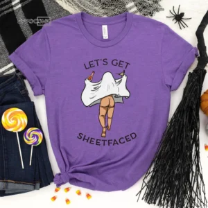 Let's Get Sheet Faced, Halloween Shirt, Trick or Treat t-shirt, Funny Halloween Shirt, Halloween Shirt