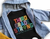 Third Grade Strong, Distance Learning, Zoom School, Virtual School, Third Grade Shirt, Third Grade Teacher, Third Grade Team, 3rd Grade