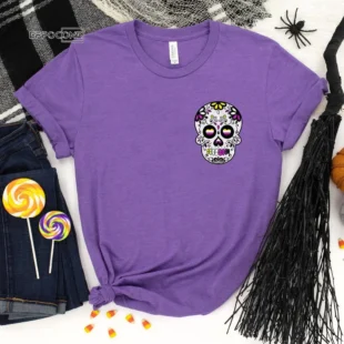 Non-Binary Halloween Shirt Sugar Skull , Trick or Treat t-shirt, Funny Halloween Shirt, Gay Halloween Shirt