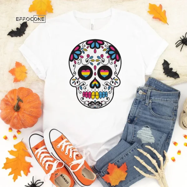 Pansexual Halloween Shirt Sugar Skull , Trick or Treat t-shirt, Funny Halloween Shirt, Gay Halloween Shirt