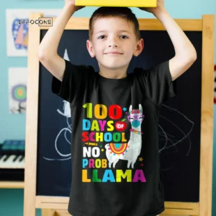 100 Days of School Shirt, No Probllama Lama Face-Mask gift