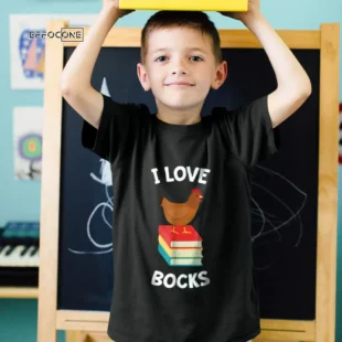 Book Shirt I Love Bocks Funny Chicken Reading I Love Bocks Gift Tee