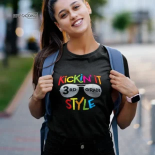 Kickin' it 3rd Grade Style T-Shirt Kids Back to School Teacher