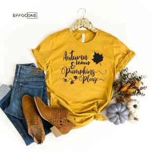 Autumn Leaves Pumpkin Please T-Shirt