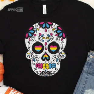 Pansexual Halloween Sugar Skull T-shirt