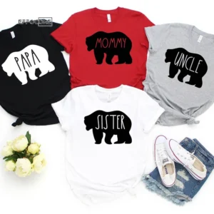 Family Bear Mommy Papa T-shirt