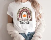 Rainbow Pumpkin Thanksgiving Teacher T-Shirt