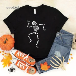 Happy Dancing Skeleton Halloween Tshirt