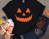 SCARY PUMPKIN FACE Halloween T-shirt