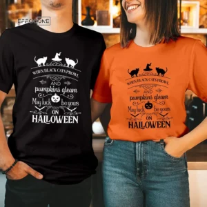 When The Black Cat Prowl Halloween T shirt
