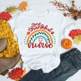 One Thankful Nurse Rainbow T-Shirt