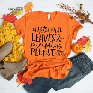 Autumn Leaves and Pumpkin Please T-Shirt