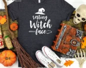 Resting Witch Face Halloween T-Shirt