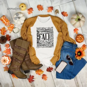 Fall Typography Thankgiving T-Shirt