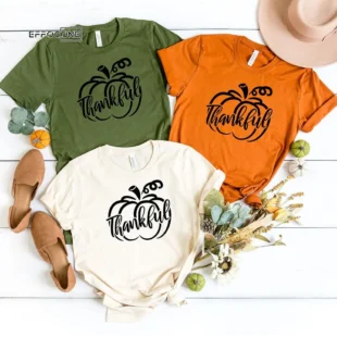 Thankful Pumpkin Thankgiving T-Shirt