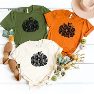 Swirly Pumpkin Thankgiving T-Shirt