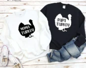 Mama Papa Turkey Thankgiving T-Shirt