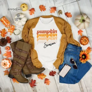 Pumpkin Season Retro Thankgiving T-Shirt