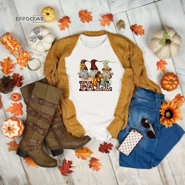 Fall Gnomes Thankgiving T-Shirt