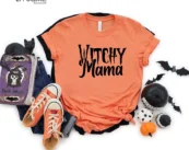 Witchy Mama Halloween Funny T-Shirt
