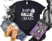 Happy Hallo Wine Halloween T-shirt
