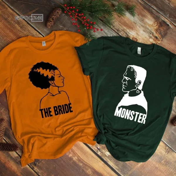 Monster & Bride Halloween Frankenstein T-Shirt