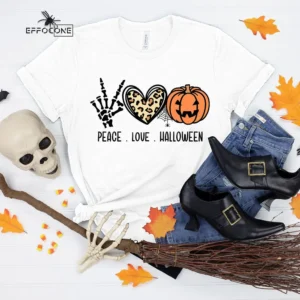 Peace Love Halloween Resting Witch Face T-shirt