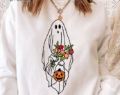 Floral Ghost Halloween T-shirt