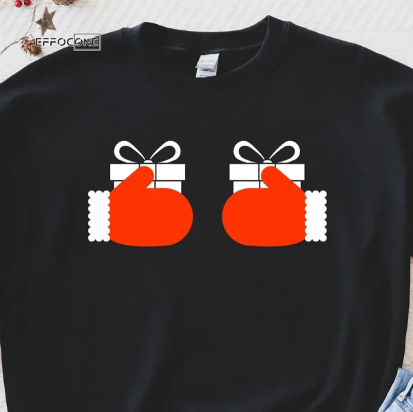 Christmas Boobs Santa Hands T-Shirt