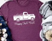 Happy Fall Y'all Truck Pumpkin T-shirt