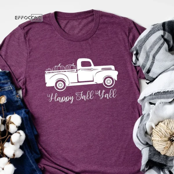 Happy Fall Y'all Truck Pumpkin T-shirt