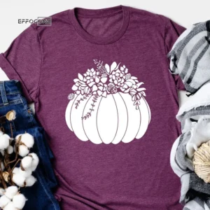 Floral Pumpkin Succulent T-shirt