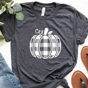 Plaid Pumpkin Fall T-Shirt