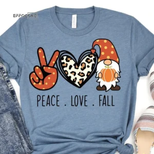 Peace Love Fall Gnome Fall T-shirt