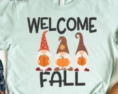 Welcome Fall Gnome Leopard T-Shirt