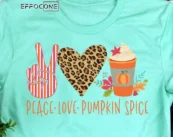 Peace Love Pumpkin Spice Fall Pumpkin T-Shirt