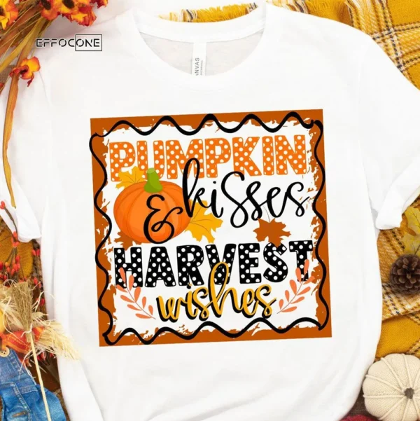 Pumpkin Kisses And Harvest Wishes T-Shirt