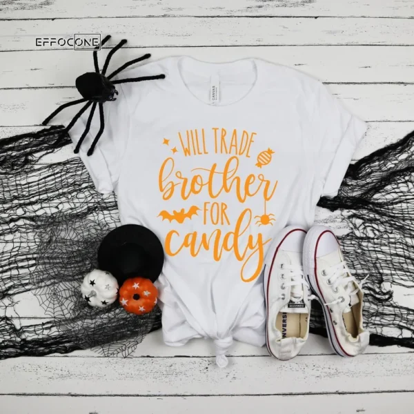 Will Trade Brother for Candy Funny Halloween Witch T-Shirt
