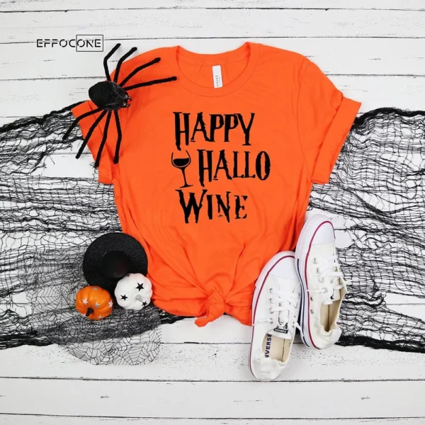 Happy Hallo Wine Halloween T-Shirt