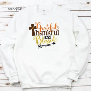 Grateful Thankful And Blessed Thankgiving T-Shirt