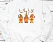 Hello Fall Gnomes Day Thankgiving T-Shirt