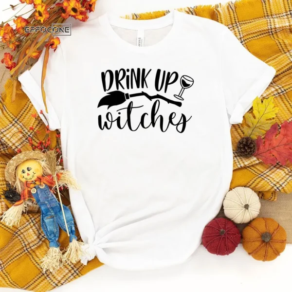 Drink Up Witches Cheers Witches Pumpkin T-Shirt