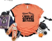Hocus Pocus Shirt I Need My Coffee To Focus Halloween T-shirt