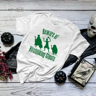 Beware Of Hitchhiking Ghosts Halloween T-Shirt