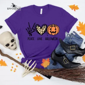 Peace Love Halloween Resting Witch Face T-shirt