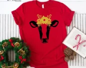 Christmas Cow Animal T-Shirt