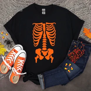 SKELETON RIB CAGE Halloween T shirt