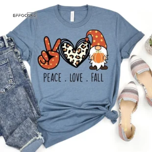 Peace Love Fall Gnome Fall T-shirt