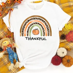 Thankful Rainbow Fall Pumpkin T-Shirt